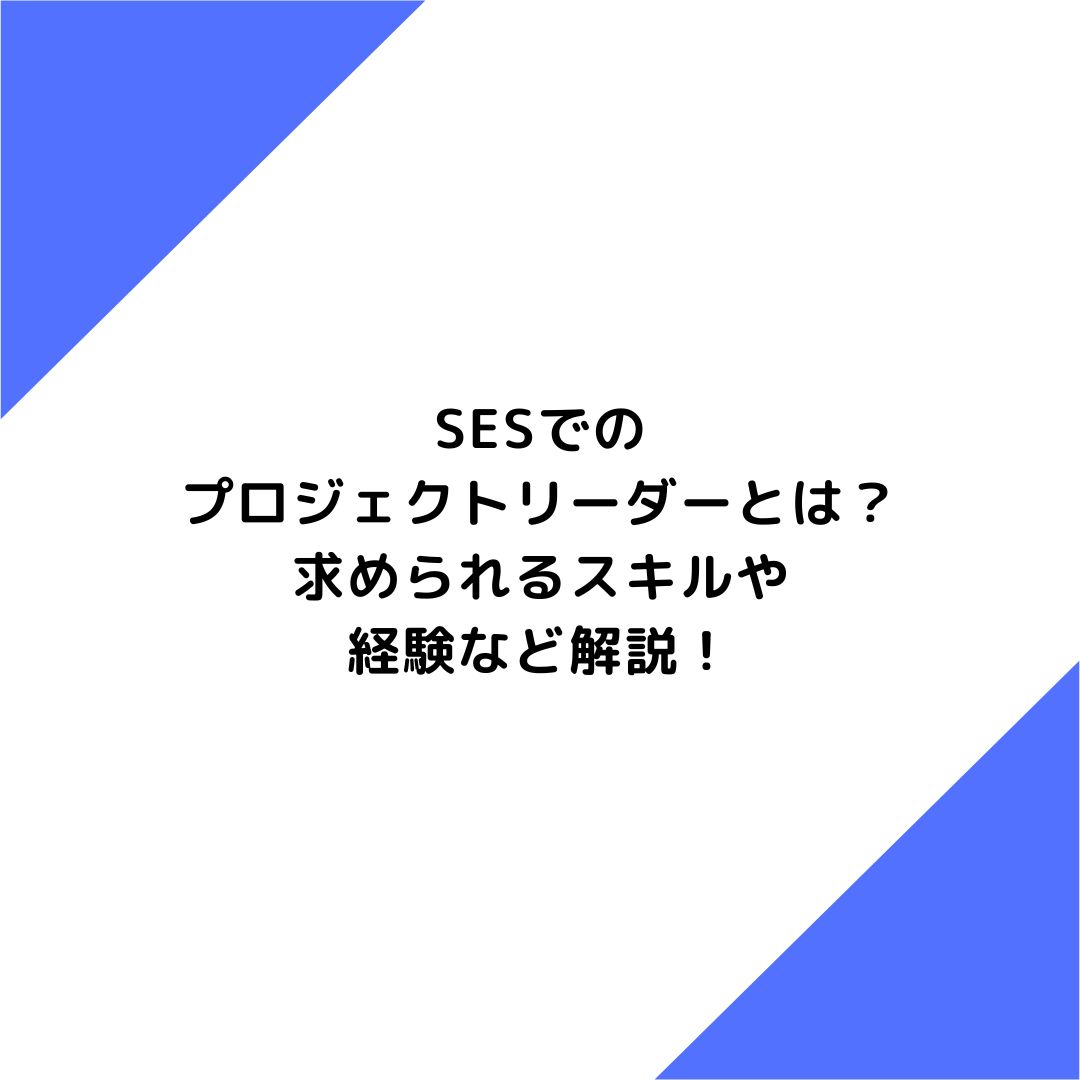 SESでのプロジェクトリーダーとは？求められるスキルや経験など解説！